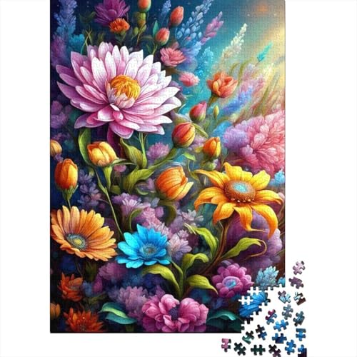 Art Flowers Puzzle 1000-teilige Schwer Puzzle Spielzeug Pädagogisches Spiel Impossible Herausforderungsspielzeug Für Erwachsene Kinder 1000pcs (38x26cm) von LMYmoney