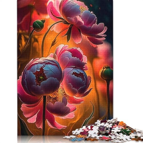 Art Flowers Puzzle 1000-teilige Schwer Puzzle Spielzeug Pädagogisches Spiel Impossible Herausforderungsspielzeug Für Erwachsene Kinder 1000pcs (75x50cm) von LMYmoney