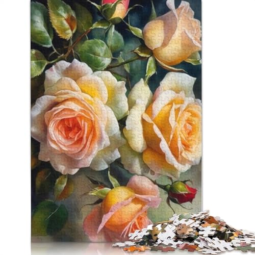 Art Flowers Puzzle 1000-teilige Schwer Puzzle Spielzeug Pädagogisches Spiel Impossible Herausforderungsspielzeug Für Erwachsene Kinder 1000pcs (75x50cm) von LMYmoney