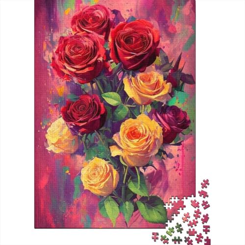 Art Flowers Puzzles 1000 Teile Schwer Puzzle Spielzeug Lernspiel Impossible Herausforderung Spielzeug Für Erwachsene Kinder 1000pcs (38x26cm) von LMYmoney