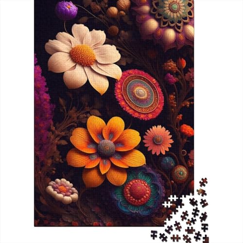 Art Flowers Puzzles 1000 Teile Schwer Puzzle Spielzeug Lernspiel Impossible Herausforderung Spielzeug Für Erwachsene Und Kinder in Bewährter 1000pcs (38x26cm) von LMYmoney
