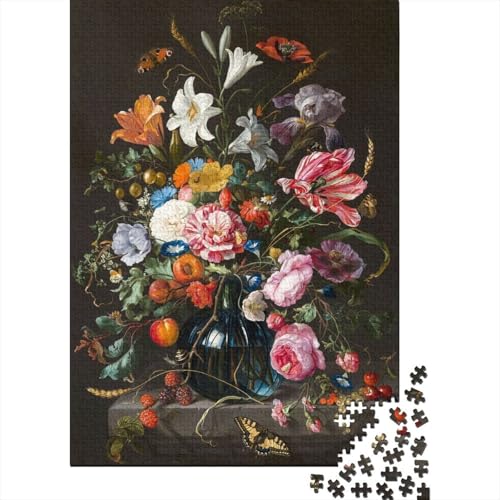 Art Flowers Puzzles 1000 Teile Schwer Puzzle Spielzeug Lernspiel Impossible Herausforderungsspielzeug Für Erwachsene Kinder 1000pcs (38x26cm) von LMYmoney