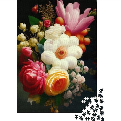 Art Flowers Puzzles 1000 Teile Schwer Puzzle Spielzeug Lernspiel Impossible Herausforderungsspielzeug Für Erwachsene Und Kinder Ab 14 Jahren 1000pcs (38x26cm) von LMYmoney