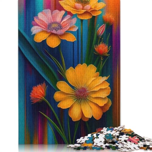 Art Flowers Puzzles 1000 Teile Schwer Puzzle Spielzeug Lernspiel Impossible Herausforderungsspielzeug Für Erwachsene Und Kinder Ab 14 Jahren 1000pcs (75x50cm) von LMYmoney