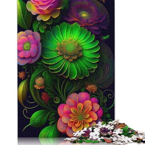 Art Flowers Puzzles 1000 Teile Schwer Puzzle Spielzeug Pädagogisches Spiel Impossible Herausforderungsspielzeug Für Erwachsene Kinder 1000pcs (75x50cm) von LMYmoney