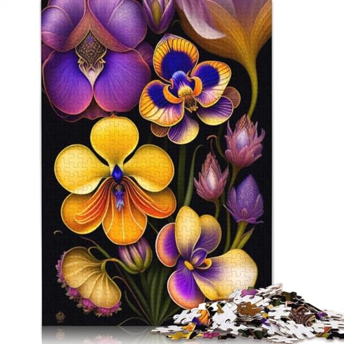 Art Flowers Puzzles 1000 Teile Schwer Puzzle Spielzeug Pädagogisches Spiel Impossible Herausforderungsspielzeug Für Erwachsene Kinder 1000pcs (75x50cm) von LMYmoney