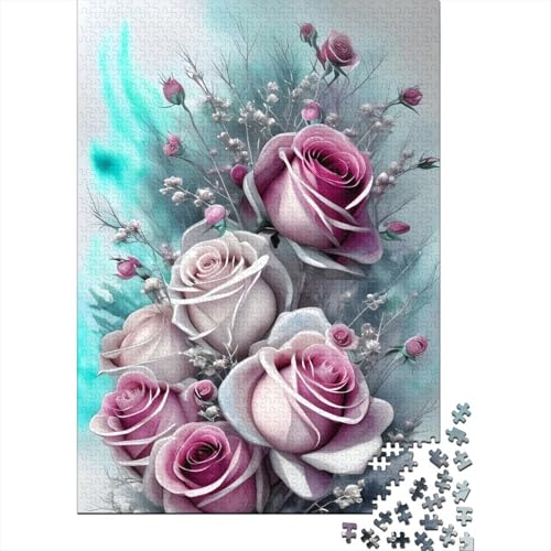 Art Flowers Puzzles 1000-teilige Schwer Puzzle Spielzeug Lernspiel Impossible Herausforderungsspielzeug Für Erwachsene Kinder 1000pcs (38x26cm) von LMYmoney