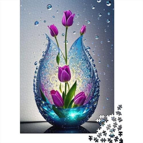 Art Flowers Puzzles 1000-teilige Schwer Puzzle Spielzeug Lernspiel Impossible Herausforderungsspielzeug Für Erwachsene Kinder 1000pcs (38x26cm) von LMYmoney