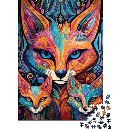 Art Fox Puzzle 1000 Teile Schwer Puzzle Spielzeug Lernspiel Impossible Herausforderung Spielzeug Für Erwachsene Kinder 1000pcs (38x26cm) von LMYmoney