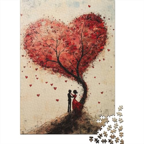 Art Happy Lovers Puzzle 1000 Teile für Erwachsene, Heimdekoration, Erwachsenenpuzzles für Frauen für Erwachsene Kinder, 1000 Stück (75 x 50 cm) von LMYmoney