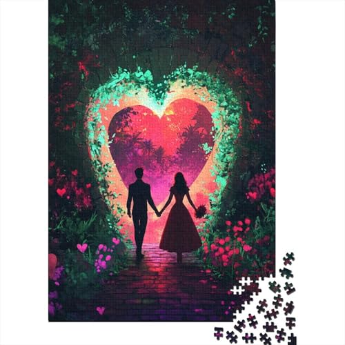 Art Happy Lovers Puzzle für Erwachsene, Lernspiel, Cooles Puzzle für Erwachsene und Kinder, 1000 Teile (75 x 50 cm) von LMYmoney