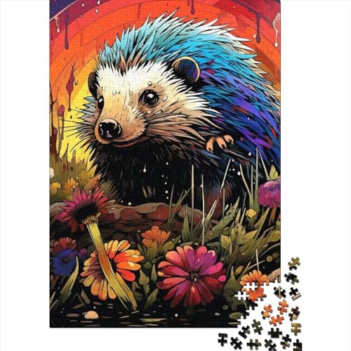 Art Hedgehog Puzzle 1000 Teile Schwer Puzzle Spielzeug Lernspiel Impossible Herausforderungsspielzeug Für Erwachsene Kinder 1000pcs (75x50cm) von LMYmoney