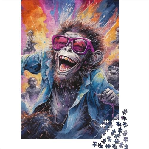 Art Monkey Puzzles 1000 Teile Schwer Puzzle Spielzeug Lernspiel Impossible Herausforderung Spielzeug Für Erwachsene Kinder 1000pcs (38x26cm) von LMYmoney