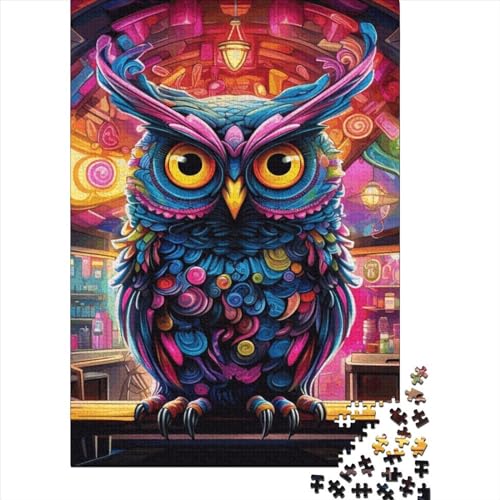 Art Owl Animals Puzzle 1000-teilige Schwer Puzzle Spielzeug Lernspiel Impossible Herausforderungsspielzeug Für Erwachsene Und Kinder in Bewährter 1000pcs (38x26cm) von LMYmoney