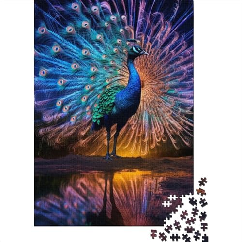 Art Peacock Puzzle 1000-teilige Schwer Puzzle Spielzeug Lernspiel Impossible Herausforderungsspielzeug Für Erwachsene Und Kinder in Bewährter 1000pcs (38x26cm) von LMYmoney