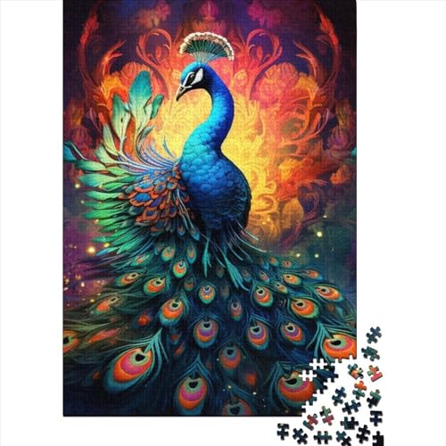 Art Peacock Puzzles 1000 Teile Schwer Puzzle Spielzeug Lernspiel Impossible Herausforderung Spielzeug Für Erwachsene Kinder 1000pcs (38x26cm) von LMYmoney