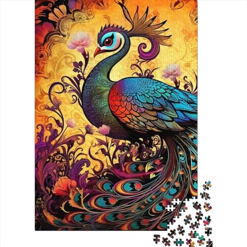 Art Peacock Puzzles 1000 Teile Schwer Puzzle Spielzeug Lernspiel Impossible Herausforderungsspielzeug Für Erwachsene Und Kinder Ab 12 Jahren 1000pcs (38x26cm) von LMYmoney