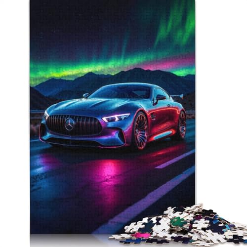 Art Sports Car Puzzle, 100% recyceltes Holz, rechteckig, Puzzle für Erwachsene und Kinder, Geschenk, 520 Teile (52 x 38 cm) von LMYmoney