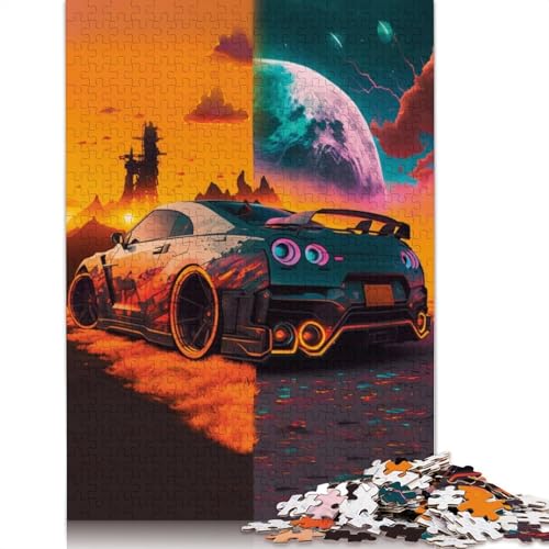 Art Sports Car Puzzle, Denksportaufgabe, 100% recyceltes Holzpuzzle für Kinder und Erwachsene ab 12 Jahren, Vatertagsgeschenk, 520 Teile (52 x 38 cm) von LMYmoney