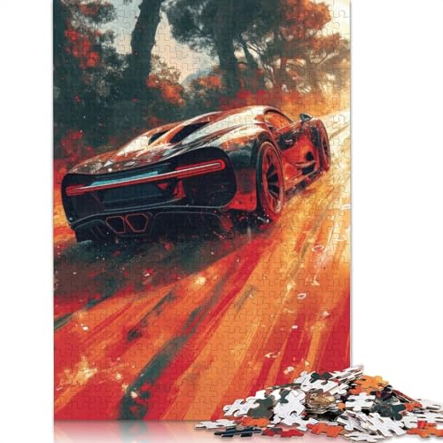 Art Sports Car Puzzle, Familienspaß, 100% recyceltes Holzpuzzle für Kinder und Erwachsene ab 12 Jahren, 1000 Teile (75 x 50 cm) von LMYmoney