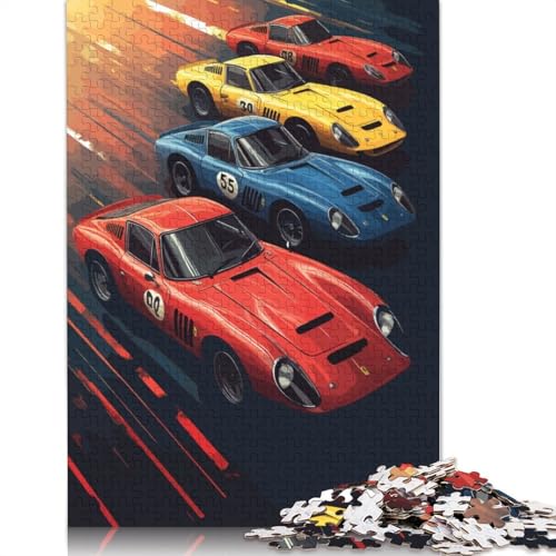 Art Sports Car Puzzle, Familienspaß, rechteckiges Holzpuzzle für Kinder und Erwachsene ab 12 Jahren, Geburtstagsgeschenk, 1000 Teile (75 x 50 cm) von LMYmoney
