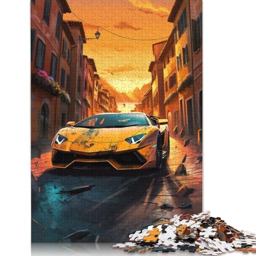 Art Sports Car Puzzle, Familienspaß, rechteckiges Holzpuzzle für Kinder und Erwachsene ab 12 Jahren, Geburtstagsgeschenk, 1000 Teile (75 x 50 cm) von LMYmoney