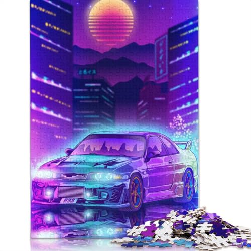 Art Sports Car Puzzle, Familienspaß, rechteckiges Holzpuzzle für Kinder und Erwachsene ab 12 Jahren, Geburtstagsgeschenk, 1000 Teile (75 x 50 cm) von LMYmoney