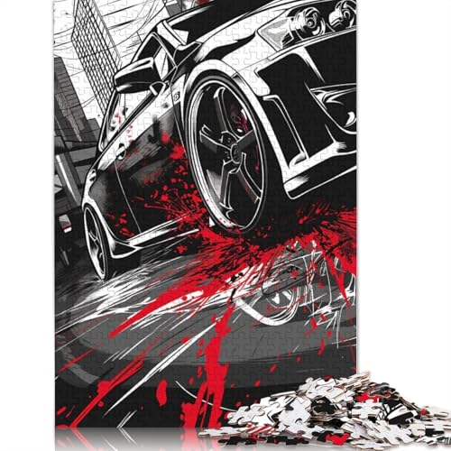 Art Sports Car Puzzle, Familienspaß, rechteckiges Holzpuzzle für Kinder und Erwachsene ab 12 Jahren, Geburtstagsgeschenk, 1500 Teile (85 x 57 cm) von LMYmoney