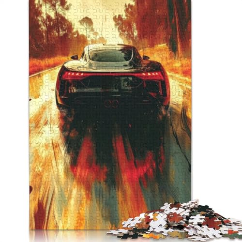 Art Sports Car Puzzle, Familienspaß, rechteckiges Holzpuzzle für Kinder und Erwachsene ab 12 Jahren, Geburtstagsgeschenk, 520 Teile (52 x 38 cm) von LMYmoney