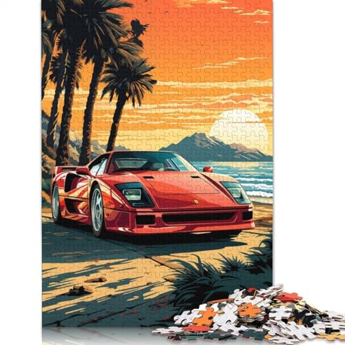 Art Sports Car Puzzle, Premium-Puzzle aus 100% recyceltem Holz, rechteckig, für Jungen oder Mädchen, 520 Teile (52 x 38 cm) von LMYmoney