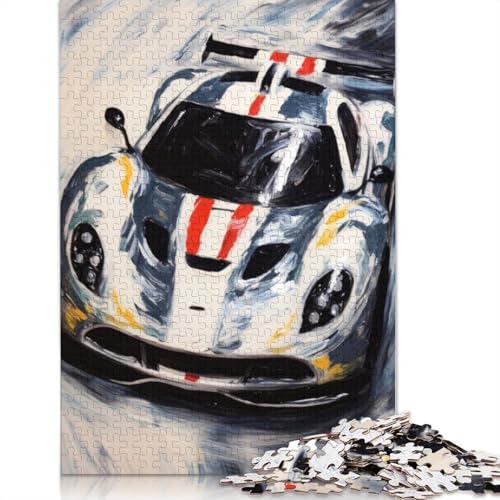 Art Sports Car Puzzle DIY-Spiel Rechteckiges Holzpuzzle für Jungen oder Mädchen, Geburtstagsgeschenk, 520 Teile (52 x 38 cm) von LMYmoney