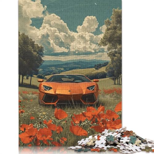 Art Sports Car Puzzle Dekompressionsspielzeug Rechteckiges Holzpuzzle für Kinder und Erwachsene ab 12 Jahren, Geschenke, 520 Teile (52 x 38 cm) von LMYmoney