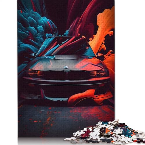 Art Sports Car Puzzle Dekompressionsspielzeug Rechteckiges Holzpuzzle für Kinder und Erwachsene ab 12 Jahren, Geschenke, 520 Teile (52 x 38 cm) von LMYmoney