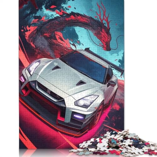 Art Sports Car Puzzle Dekompressionsspielzeug Rechteckiges Holzpuzzle für Kinder und Erwachsene ab 12 Jahren, Geschenke, 520 Teile (52 x 38 cm) von LMYmoney