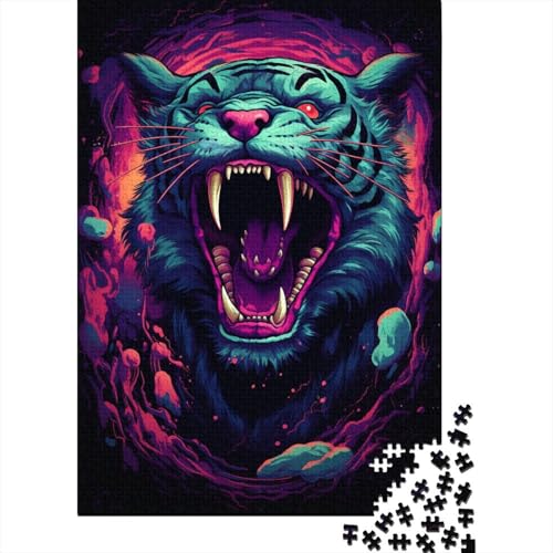 Art Tiger Puzzle, 100% recycelter Karton, 100% recycelter Karton, Puzzle für Jungen oder Mädchen, 1000 Teile (38 x 26 cm) von LMYmoney