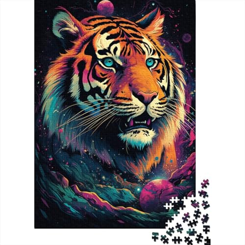 Art Tiger Puzzle, Lernspiele, Familienaktivitäten, Premium-Karton-Puzzle für Frauen und Männer, 1000 Teile (38 x 26 cm) von LMYmoney