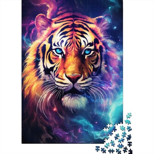 Art Tiger Puzzle Spielzeug Lernspiel Premium Karton Puzzle für Erwachsene Kinder 1000 Teile (38x26cm) von LMYmoney