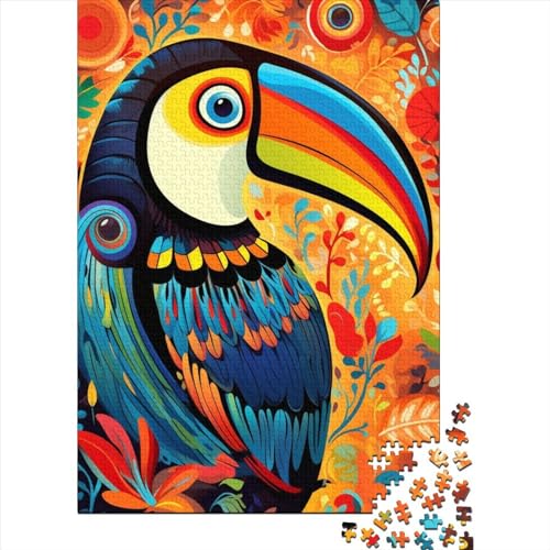 Art Toucan Animals Puzzles 1000 Teile Schwer Puzzle Spielzeug Lernspiel Impossible Herausforderungsspielzeug Für Erwachsene Kinder 1000pcs (75x50cm) von LMYmoney