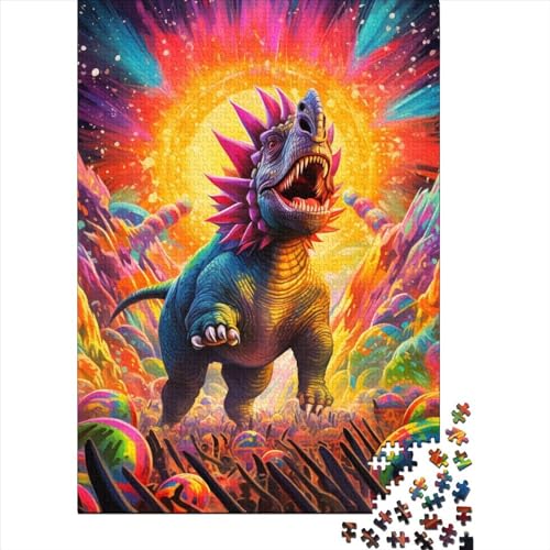 Art Triceratops Puzzle 1000 Teile Schwer Puzzle Spielzeug Lernspiel Impossible Herausforderungsspielzeug Für Erwachsene Und Kinder Ab 12 Jahren 1000pcs (75x50cm) von LMYmoney
