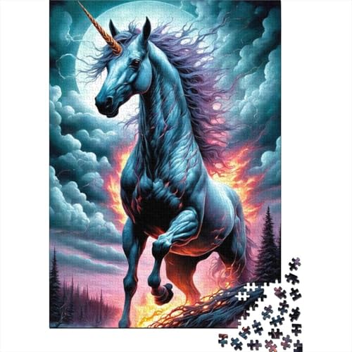 Art Unicorn Puzzle, anspruchsvolle Familienspiele, 100% recycelter Karton, Puzzle für Erwachsene und Kinder, Geburtstagsgeschenk, 1000 Teile (75 x 50 cm) von LMYmoney