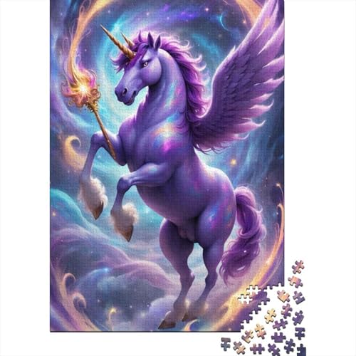 Art Unicorn Puzzle DIY Spiel Papier Rechteckiges Puzzle für Jungen oder Mädchen Geburtstagsgeschenk 1000 Teile (38x26cm) von LMYmoney