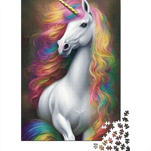 Art Unicorn Puzzle Spielzeug Lernspiel Premium Karton Puzzle für Erwachsene Kinder 1000 Teile (75x50cm) von LMYmoney
