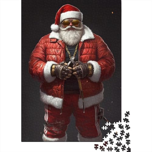 Art Weihnachtsmann 1000-teiliges Puzzle für Erwachsene, kreative Spiele, Herren-Puzzle, Geschenke für Erwachsene Kinder, 1000 Teile (75 x 50 cm) von LMYmoney