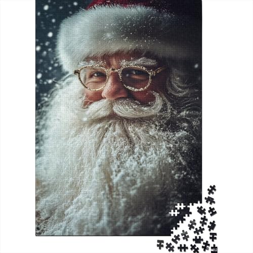Art Weihnachtsmann-Puzzle für Erwachsene, 100% recycelte Holzplatte, Denksportaufgaben für Damen und Herren, 1000 Teile (75 x 50 cm) von LMYmoney
