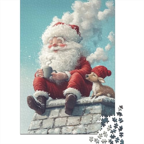 Art Weihnachtsmann-Puzzles für Erwachsene, Familienspaß, Problemlösungspuzzles für Frauen und Männer, 1000 Teile (75 x 50 cm) von LMYmoney