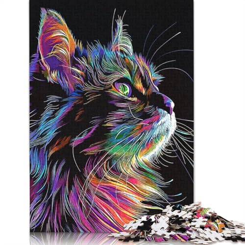 Artistic Cats Puzzle 1000 Teile Schwer Puzzle Spielzeug Lernspiel Impossible Herausforderungsspielzeug Für Erwachsene Kinder 1000pcs (38x26cm) von LMYmoney
