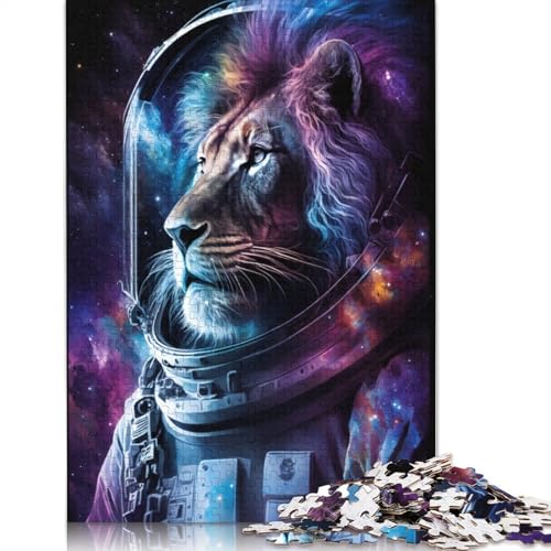 Astronaut Art Lion Puzzle, Premium-Puzzle aus 100% recyceltem Kartonpapier, rechteckig, für Jungen oder Mädchen, 1000 Teile (75 x 50 cm) von LMYmoney