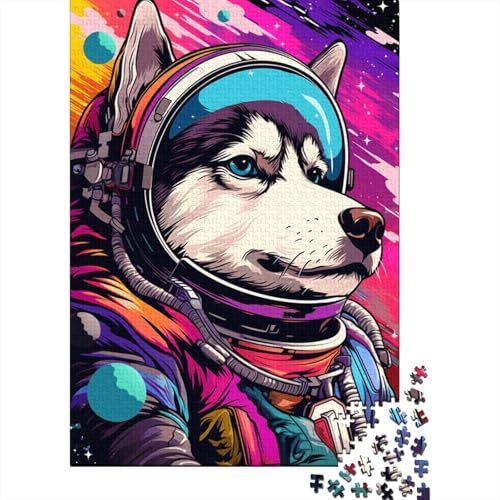 Astronaut Husky Puzzle, Denksportaufgabe, Premium-Puzzle aus Karton für Kinder und Erwachsene ab 12 Jahren, 1000 Teile (75 x 50 cm) von LMYmoney