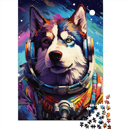 Astronaut Husky Puzzle, präzises, ineinandergreifendes Papier-Rechteckpuzzle für Jungen oder Mädchen, 1000 Teile (38 x 26 cm) von LMYmoney