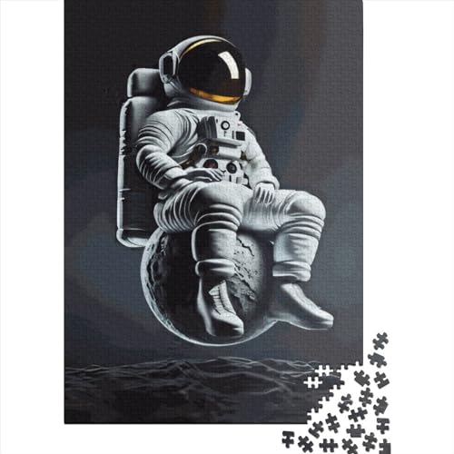 Astronaut Sitting Puzzles 1000 Teile Schwer Puzzle Spielzeug Lernspiel Impossible Herausforderung Spielzeug Für Erwachsene Kinder 1000pcs (38x26cm) von LMYmoney
